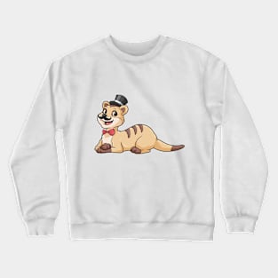 Tiger as groom with bow and cylinder Crewneck Sweatshirt